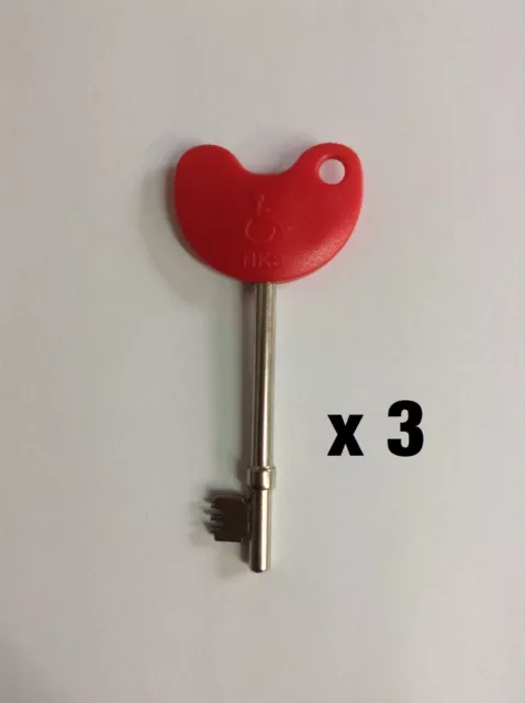 x3 Disabled Radar Toilet Key 100% Genuine For Bathrooms WC Cafes Pubs Etc