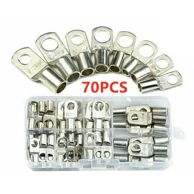 Connettori Cavo Terminali Ad Anello In Rame Per Crimpatura - Connettori Per Cavi Batteria, Saldatura, 10 AWG, Nuovo Connettori Anello Per Saldatura