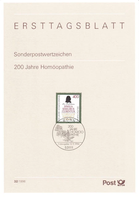 Bund ETB Nr. 32/1996 - 200 Jahre Homöopathie