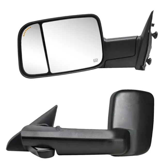 Pair Tow Mirrors For 2021 2022 2023 Dodge Ram 1500 Classic Power Heated Sensor