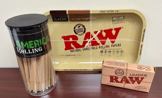 RAW Classic King Size-100pk Cones/King Size Loader Small Tray Combo w/ARC Tube