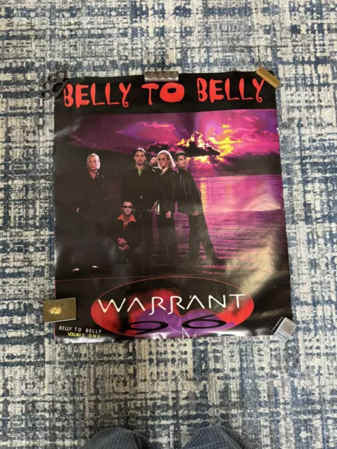 Vintage 1996 Warrant Belly To Belly Album Promo Poster 24x28 Heavy Metal Band