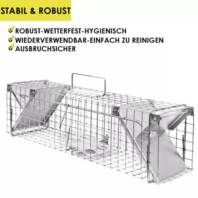 Tierfalle Große Lebendfalle Ratten Marder Kaninchen Garten Lebend 65cm Petigi 2