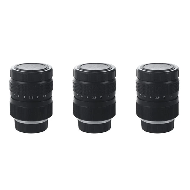 3x obiettivo televisivo/obiettivo a circuito chiuso per fotocamera attacco a C 25 mm F1,4 nero V4X5