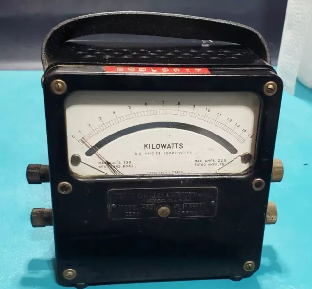 LARGE VINTAGE ELECTRICAL  KILLOWATTS GAUGE  Steampunk Old Antique  Meter