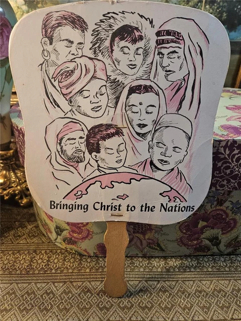 Vtg Paper Advertising Fan BRINGING CHRIST TO NATION Lutheran Hour Radio Show MO