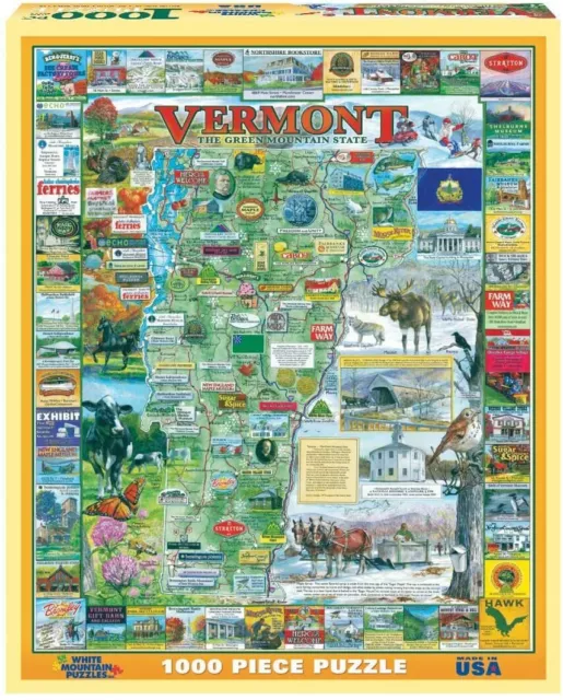 White Mountain Puzzles Vermont 1000 piece jigsaw puzzle 760mm x 610mm   (wmp)