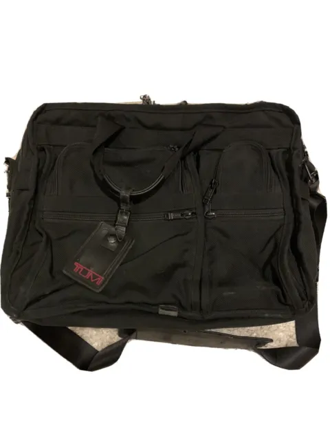 Tumi Alpha Expandable Briefcase Black Ballistic Nylon Carry On Laptop Bag