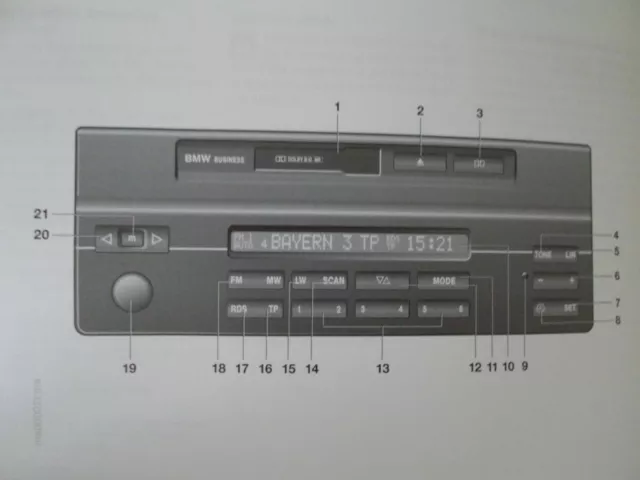 2001 Bmw Business Audio Radio Cassette Owners Manual - Handbook. Series 3 5 7 Z3