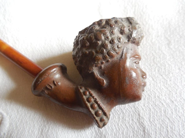 Belle Broche Ancienne Vintage Avec Tête De Femme Africaine Et Cabochons - Occasion