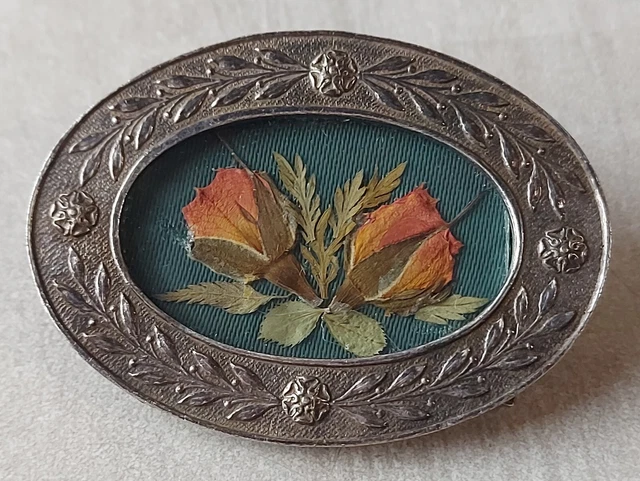 Broche Vintage Marc Labat Argenté Années 90 - Motif Fleurs En Métal, Neuf Sans Emballage