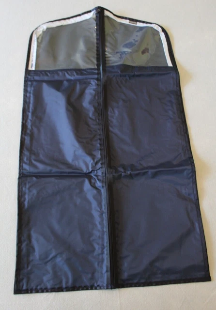Lands End Garment Bag 39x23 Coat Dress Suit Carrier Front Zip Blue NOS