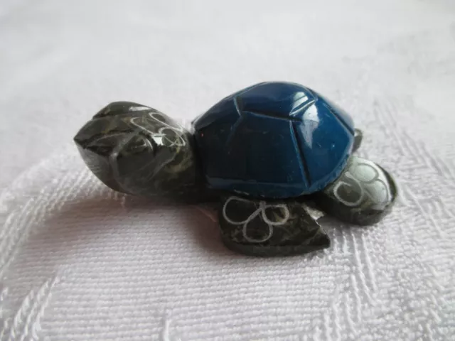 Save the Turtles~Carved Stone SEA TURTLE FIGURINE~Hand Crafted in Ecuador-1.75"