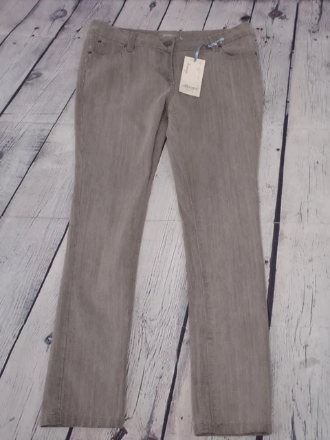 Jeans denim da donna grigi papaya skinny taglia 14 (IQ20)