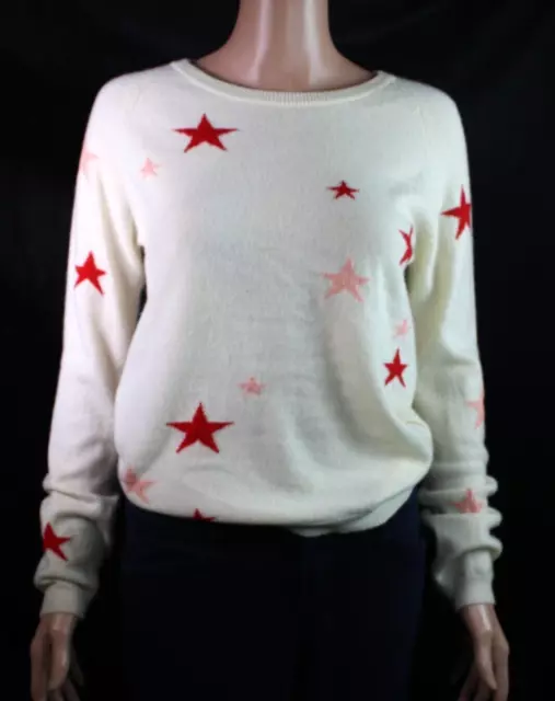 Chinti & Parker Cashmere Sweater Womens XS Star Knit Pullover 2