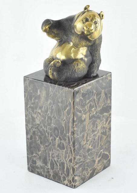 Estatua Panda Fauna Art Deco Estilo Art Nouveau Estilo Bronce sólido Firmado