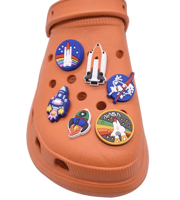 6 Pcs Space Ship Nasa Crocs Shoe Charm Set New  Fits Crocs