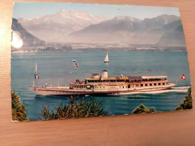 Postkarte Passagierschiff Italie et les Dents du Midi Schweiz ungel_