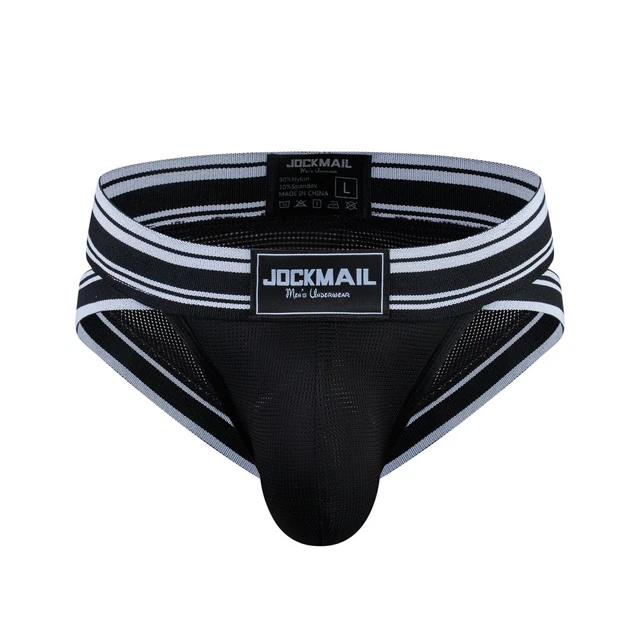 Jockmail Men Sexy Underwear Briefs Cuecas Calzoncillos Slip Mesh Panties Bikini