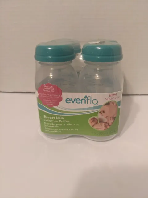 4 Evenflo Breast Milk Collection Bottles - 5 Ounces - New BPA FREE