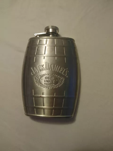 Jack Daniels Old No. 7 Stainless Steel 6 oz Barrel Hip Flask