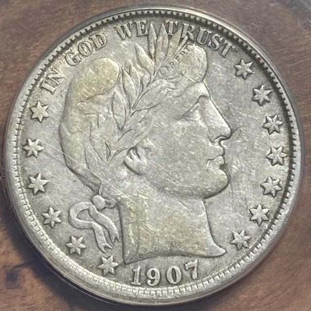 1907-O BARBER Half Dollar ANACS Graded VF 20  Cleaned Silver 50 Cent 2