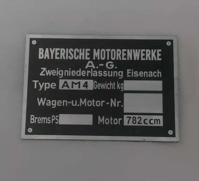 Typenschild Schild BMW R75 Seitenwagen 286/1 Wehrmacht WW 2.WK s64 Motorrad Krad