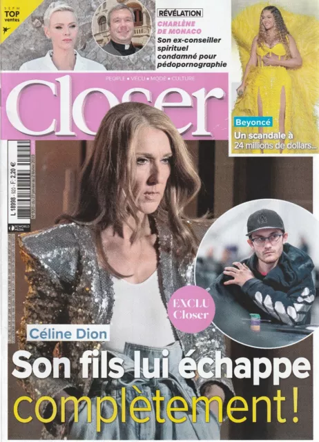 CLOSER N° 920. février 2023. . CELINE DION. BEYONCE. CHARLENE DE MONACO.