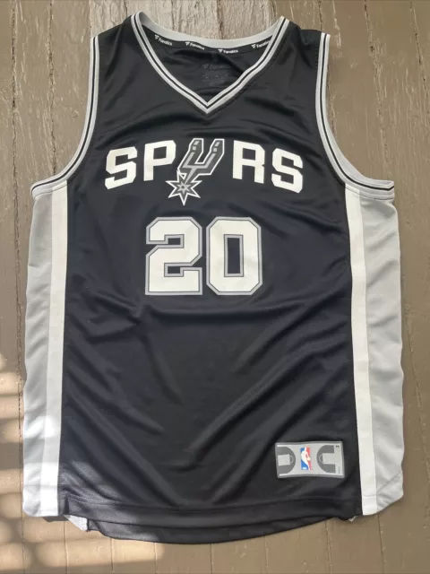 Fanatics San Antonio Spurs #20 Manu Ginobili Jersey Size Adult M Black