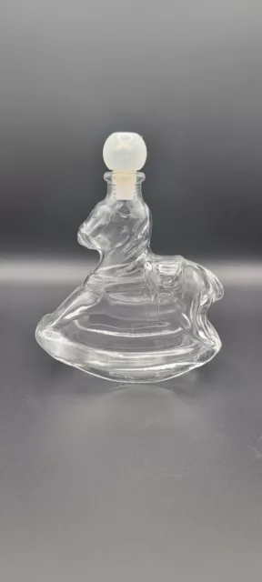 Vintage Rocking Horse Bottle Glass Jar Collectible 1940s