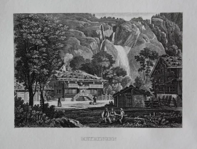 1840 Meiringen Kanton Bern Schweiz Switzerland Suisse Ansicht view Stahlstich