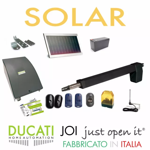 DUCATI HC812-400 SOLAR MONO KIT Apricancello SOLARE anta battente Max 3,5m/350kg