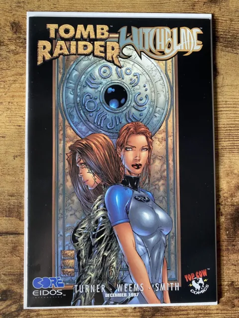 1997 EIDOS Top Cow Comic Tomb Raider Witchblade #1 Variant B 1st  Lara Croft NM-