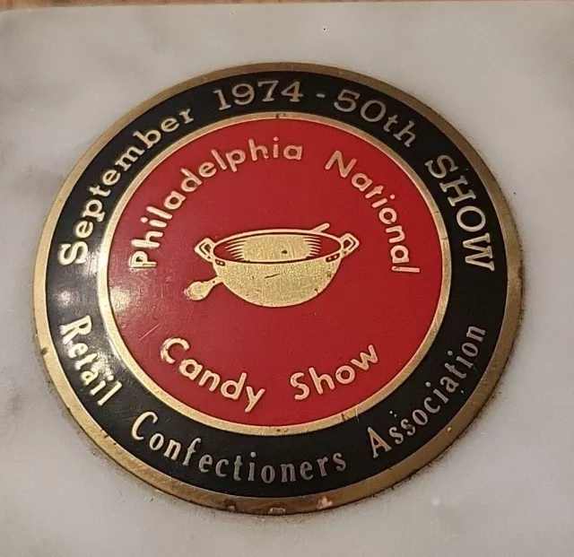 1974 Philadelphia National Candy 50th Show Retail Confectioners RCA Paperweight