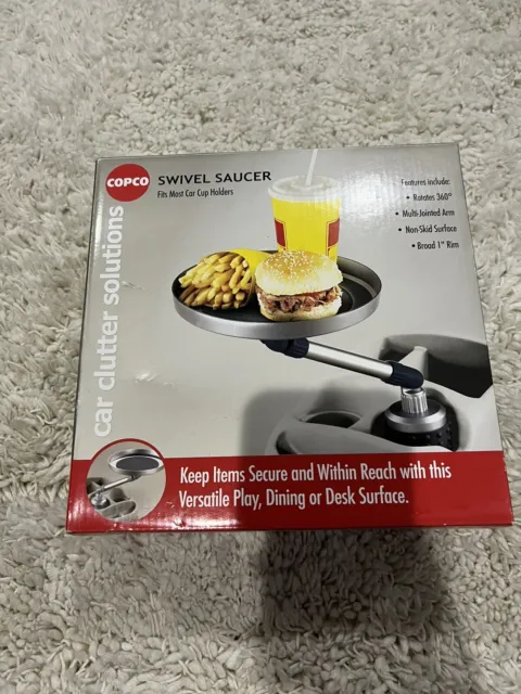 Copco Swivel Saucer Car Clutter Solutions Cup, Food Holder NIB