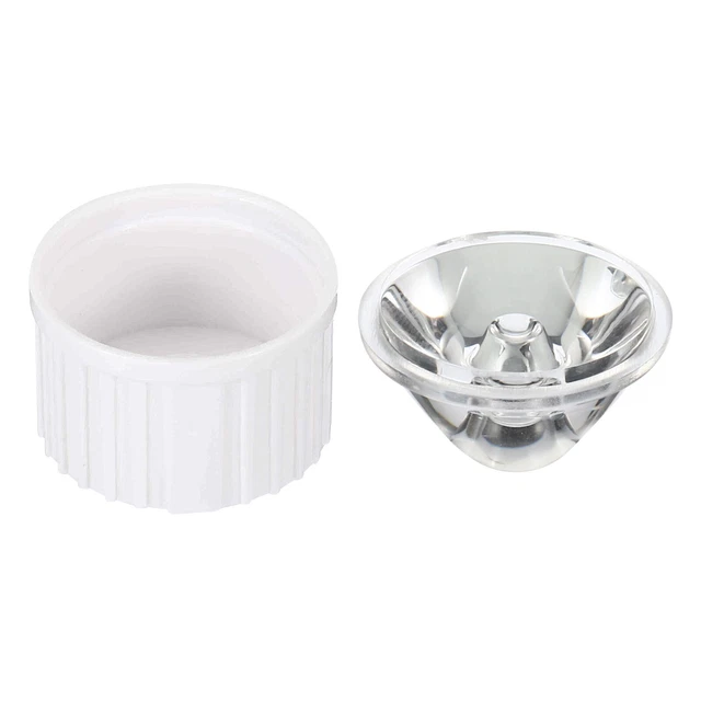 8 Set 20mm 10 Degree Acrylic Optical LED Lens with White Holder for LED Light