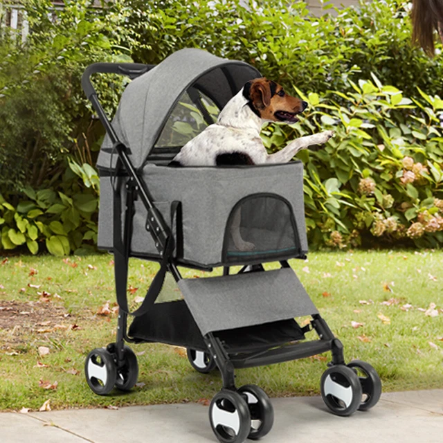 Carrito de perro coche de perro remolque de perro bolsa plegable con cesta de almacenamiento
