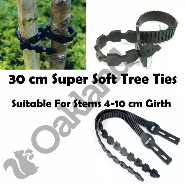 30cm Tree Ties Heavy Duty Super Soft Rubber Plant Support Straps Adjustable