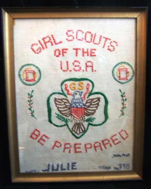De colección Girl Scout Enmarcado Completo Bordado Manual Para Bordado Insignia