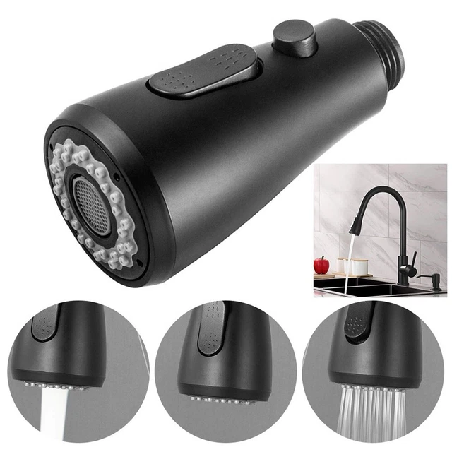 Pull Out Spray Shower Head Setting Kitchen Spare Replacement Tap Sprayer Black
