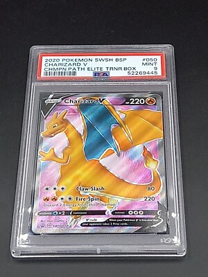 Pokemon Carte Dracaufeu V / Charizard V SWSH050 - EN version - PSA9 - MINT