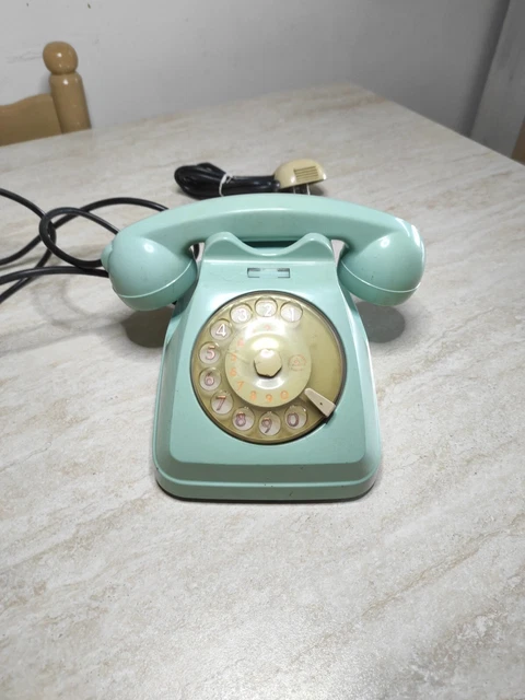 telefono a disco originale Sip colore verde/azzurro non verniciato 