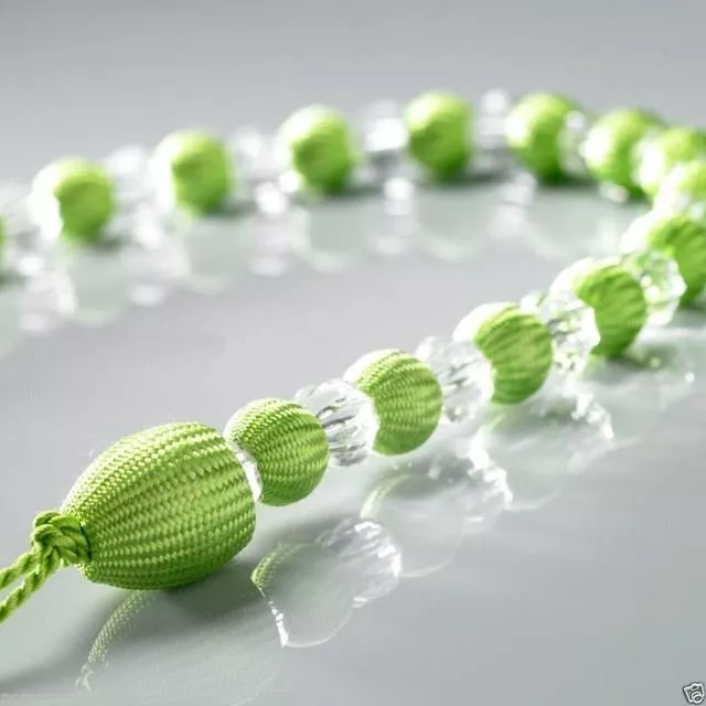 Lime / Green Earl Crystal Effect Beaded Colourful Modern Tie Rope Tie Back