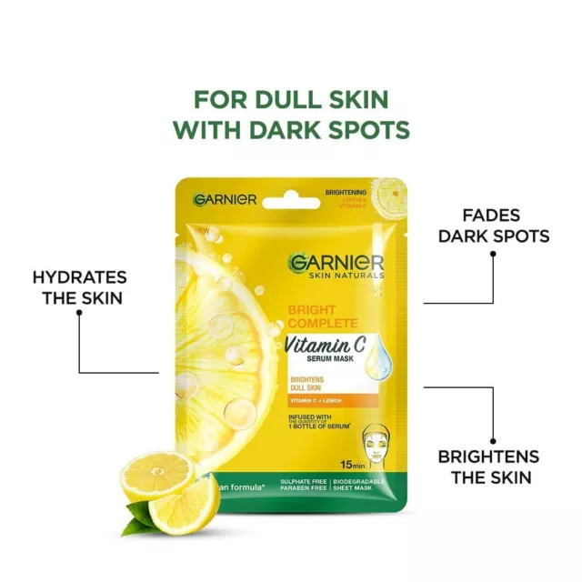Garnier Skin Naturals, Masque en feuille de sérum pour le visage (Pack de... 2