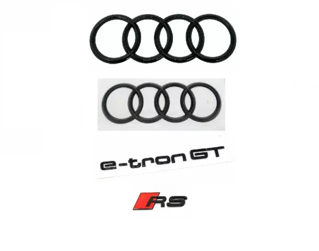 Original Audi e-tron GT RS Audi Rings Black Edition Emblem Sticker