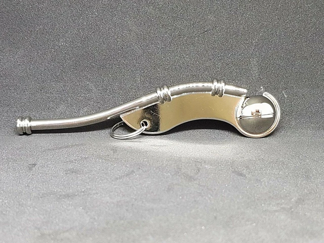 Fischietto Da Nostromo In Ottone Da 13 Cm In Una Bella Scatola Di Legno Con Catena E Istruzioni - Italia - Foto 8