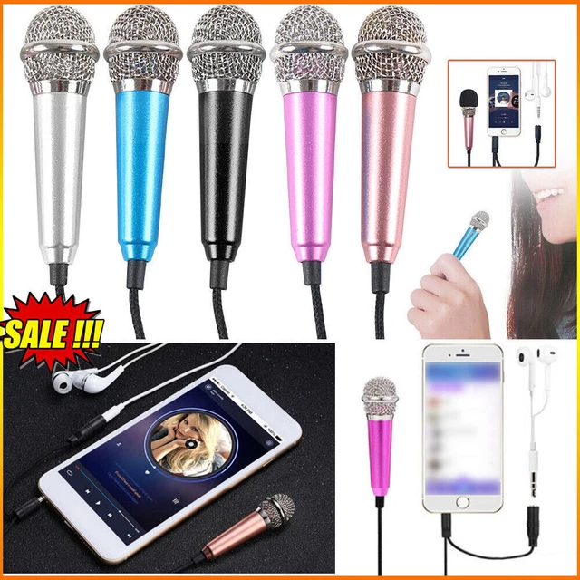 Mini Studio Microphoe Phone Karaoke Mic 3.5mm for Android iPhone with Sponge Cap