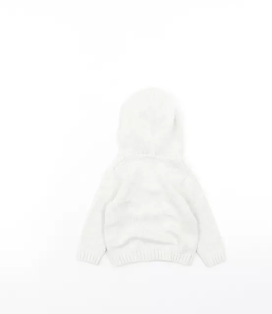 The Little White Company Mädchen grauer Baumwollpullover Pullover Größe 0-3 Monate Pullover 2