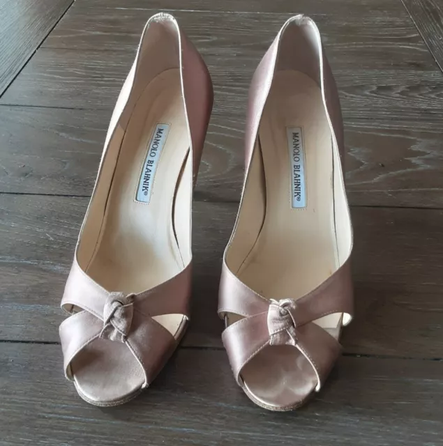 manolo blahnik Pumps Heel Shoes Pink Saten Sz 9.5
