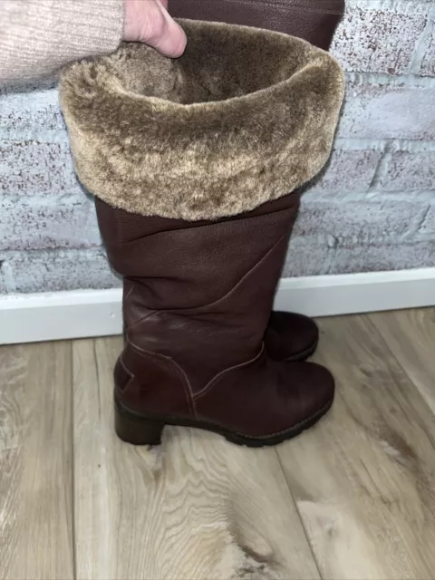 UGG Chancey Water-resistant Stout Leather Fur Moto Short Boots Size US 9  Womens